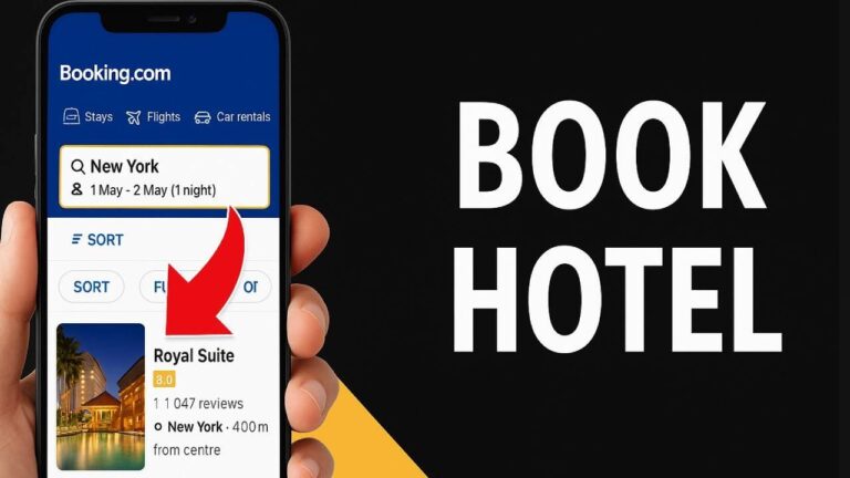 How to BOOK HOTEL ROOM in BOOKING in the US and UK (STEP BY STEP)