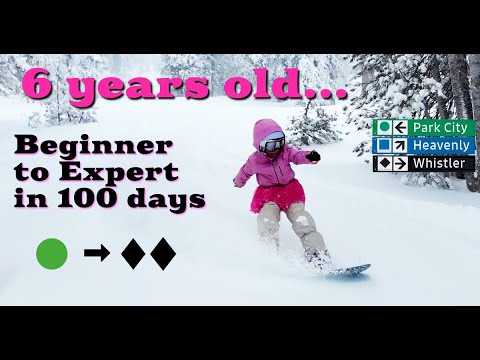 Learning to Snowboard at 6! Watch our Kids Progress, Greens to Blacks. Park City, Heavenly, Whistler