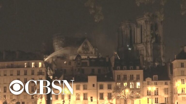 Fire burns through Paris' historic Notre Dame Cathedral