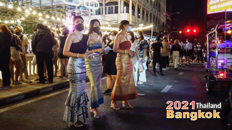 Bangkok Loy Krathong 2021 (ลอยกระทง),Khlong Ong Ang walking street re-upload, Thailand Trip Vlog