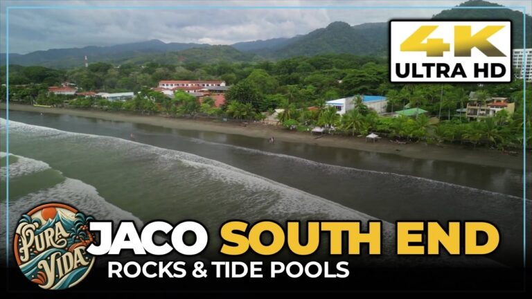 Tour JACO BEACH South End, Costa Rica 🤙 Tide Pools, Rocks & A Drone Chasing Jet Skis